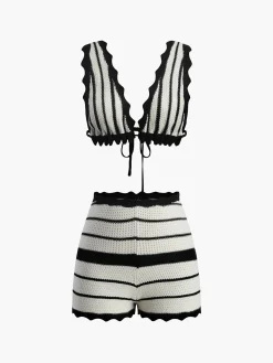 Knitted Backless Sweater Co-ords