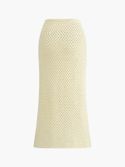 Knitted Beaded Midi Skirt Set