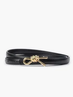 Knotted Decor Buckle Slim Belt
