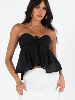 Knotted Peplum Tube Top