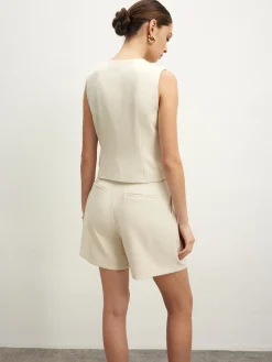 Knotted Sleeveless Shorts Set