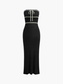 Knotted Tube Midi Sweater Dress
