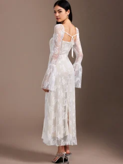 Lace Ruffle Flowy Dress