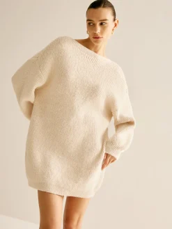 Lace Up Backless Oversize Sweater