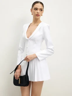 Lapel Breasted Pleated Corset Dress