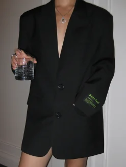 Lapel Button Pockets Blazer
