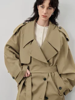 Lapel Loose Belted Trench Coat