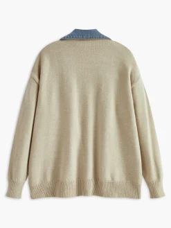 Lapel Panel Draped Knit Outerwear