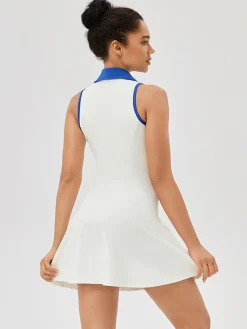 Lapel Piping Active Jersey Dress