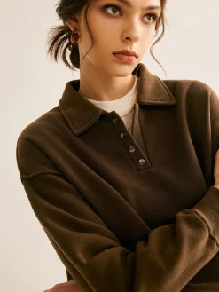 Lapel Plain Shorts Set