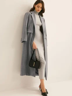 Lapel Pockets Long Coat