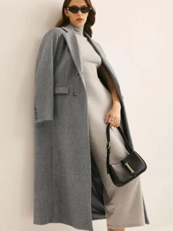 Lapel Pockets Long Coat