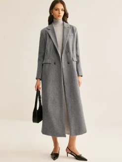 Lapel Pockets Long Coat