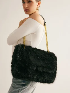 Large Capacity Fuzzy Flap Bag