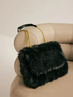 Large Capacity Fuzzy Flap Bag