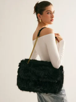 Large Capacity Fuzzy Flap Bag