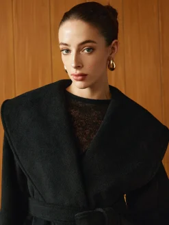 Large Collar Belted Coat
