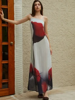 Large Floral Print Cami Long Dress