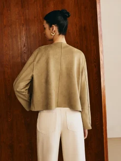 Large Pockets Breasted Suede Jacket