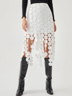 Laser Cut Multi Circle Double Layered Skirt