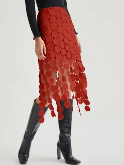 Laser Cut Multi Circle Double Layered Skirt