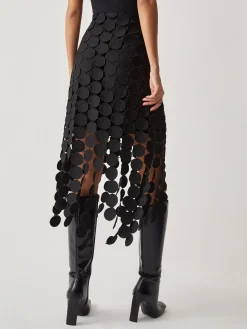 Laser Cut Multi Circle Double Layered Skirt
