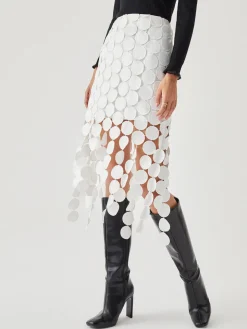 Laser Cut Multi Circle Double Layered Skirt