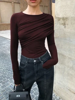 Layered Long Sleeve Pleated Shirt