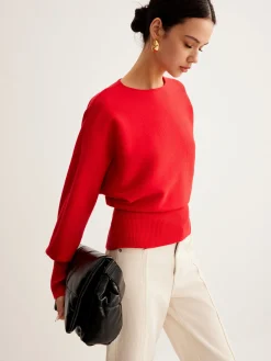 Leg-Of Mutton Cinched Sweater