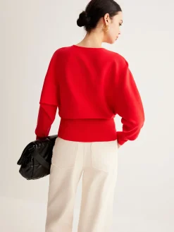 Leg-Of Mutton Cinched Sweater