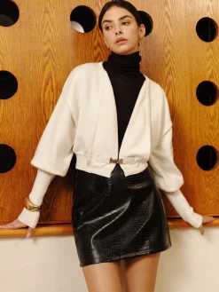 Leg-Of Mutton Sleeve Petite Knit Outerwear