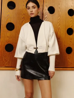 Leg-Of Mutton Sleeve Petite Knit Outerwear