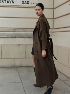 Leisure Belted Tweed Long Coat