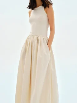 Leisure Crew Neck Long Dress