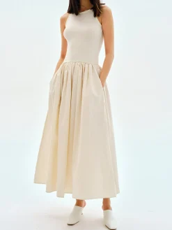 Leisure Crew Neck Long Dress