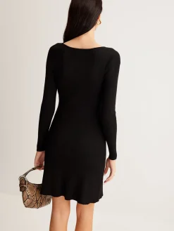 Leisure Cutout Metal Decor Sweater Dress