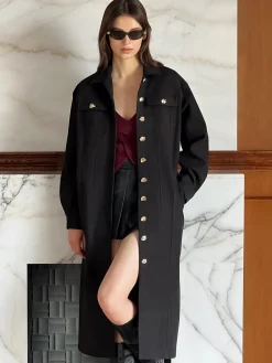 Leisure Metal Detail Belted Coat