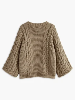 Leisure Round Neck Cable Knit Sweater
