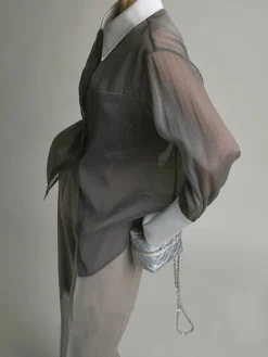 Leisure See Through Shirt With Cami Top
