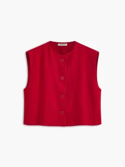 Leisure Sleeveless Button Vest