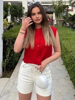 Leisure Sleeveless Button Vest