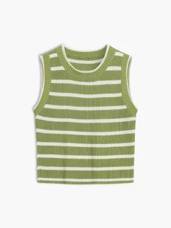 Leisure Stripe Knit Crop Top