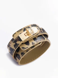 Leopard Print Leather Bracelet