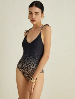 Leopard Print One Piece Swimsuit