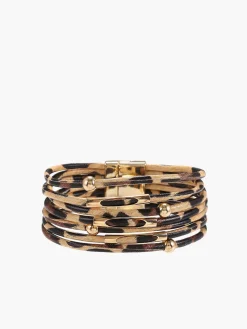 Leopard Printed Magnet Clasp Bracelet
