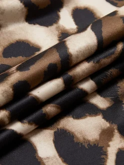 Leopard Printed Open Back Tie Dress