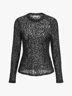Leopard Printed Sheer T-Shirt