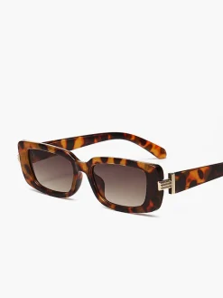 Leopard Printed Square Sunglasses