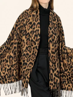 Leopard Printed Tassel Warm Scarf