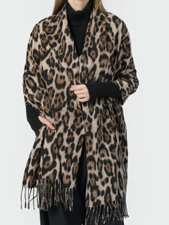 Leopard Printed Tassel Warm Scarf